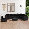 vidaXL 8-tlg. Garten-Lounge-Set mit Kissen Poly Rattan Schwarz
