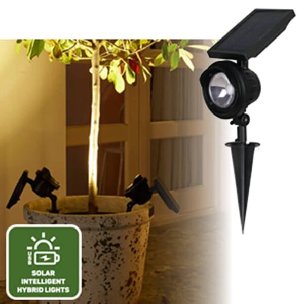 Luxform Intelligente Hybride LED-Garten-Solarleuchte Texas Schwarz