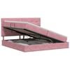 vidaXL Aufbewahrungsbett mit Matratze Rosa 200 x 200 cm Samt