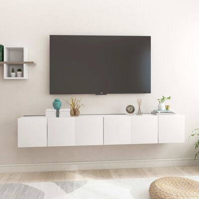 vidaXL TV-Hängeschränke 3 Stk. Weiß 60x30x30 cm