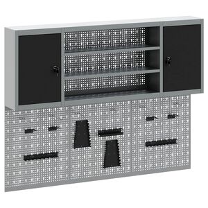 vidaXL Werkzeugschrank-Set 4 pcs Schwarz Pulverbeschichteter Stahl