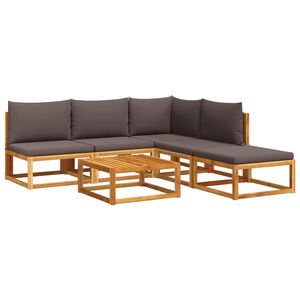vidaXL 6-tlg. Gartensofa-Set mit Kissen Holz Akazie & Seil