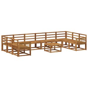 vidaXL Outdoor-Sofagarnitur 11 pcs Natur Massivholz Akazie