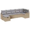 vidaXL Garten-Sofa-Set mit Kissen mit Speicher 7 pcs Beige Poly Rattan