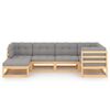 vidaXL 6-tlg. Garten-Lounge-Set mit Kissen Massivholz Kiefer