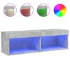 vidaXL TV-Schrank mit LED-Leuchten Betongrau 100x30x30 cm