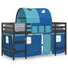 vidaXL Kinderhochbett mit Tunnel Blau 90x190 cm Massivholz Kiefer