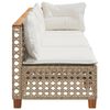 vidaXL Gartensofa mit Kissen 3-Sitzer Beige Poly Rattan