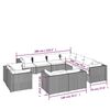 vidaXL 11-tlg. Garten-Lounge-Set mit Kissen Grau Poly Rattan