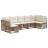 vidaXL Gartensofa-set 7 Stk. Beige Poly-Rattan