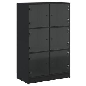 vidaXL Highboard mit T&uuml;ren Schwarz 68x37x109 cm Holzwerkstoff