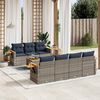 vidaXL 8-tlg. Garten-Sofagarnitur mit Kissen Grau Poly Rattan