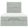 vidaXL Ottoman-Bett mit Matratzen & LEDs Hellgrau 120x200 cm Samt