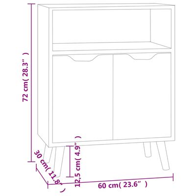 vidaXL Sideboard Räuchereiche 60x30x72 cm Holzwerkstoff