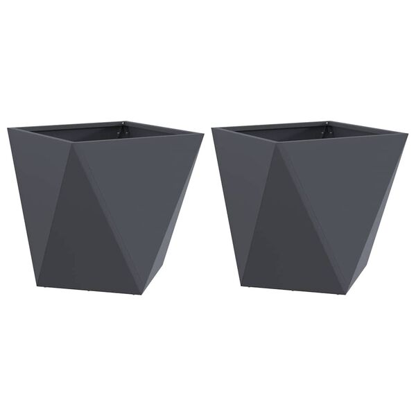 vidaXL Pflanzk&uuml;bel 2 pcs Anthrazit 50 x 50 x 50 cm Stahl