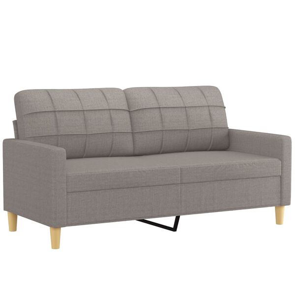vidaXL 2-Sitzer-Sofa mit Zierkissen Taupe 140 cm Stoff