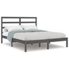 vidaXL Massivholzbett Grau 135x190 cm
