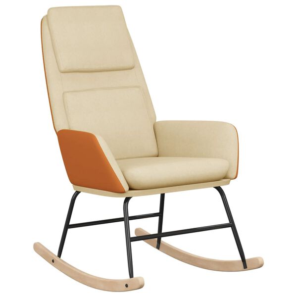 vidaXL Schaukelstuhl Creme Stoff