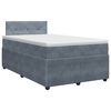 vidaXL Boxspringbett mit Matratze Dunkelgrau 120 x 200 cm Samt