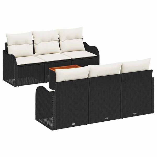 vidaXL Garten-Sofa-Set 7 pcs Schwarz und Weiß