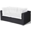 vidaXL 10-tlg. Garten-Lounge-Set mit Auflagen Poly Rattan Schwarz