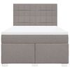 vidaXL Boxspringbett mit Matratze Taupe 160x200 cm Stoff
