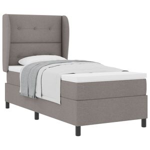 vidaXL Boxspringbett mit Matratze mit Kopfteil Taupe 80 x 200 cm Stoff