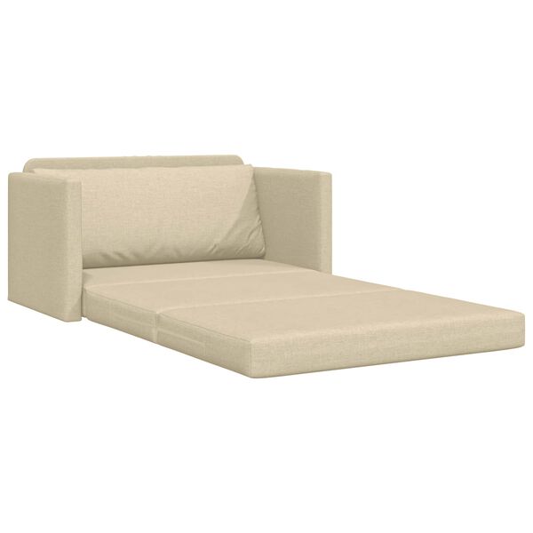 vidaXL Schlafsofa 110cm Creme Stoff