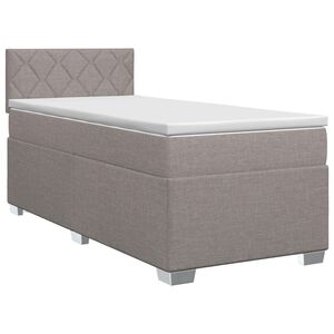 vidaXL Boxspringbett mit Matratze mit Kopfteil Taupe 90 x 190 cm Stoff