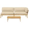 vidaXL Sofa Set mit Kissen Uni 3 pcs Beige Massivholz Akazie