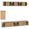 vidaXL TV-Schrank-Set Wandmontiert 6 pcs Artisan-Eiche Holzwerkstoff
