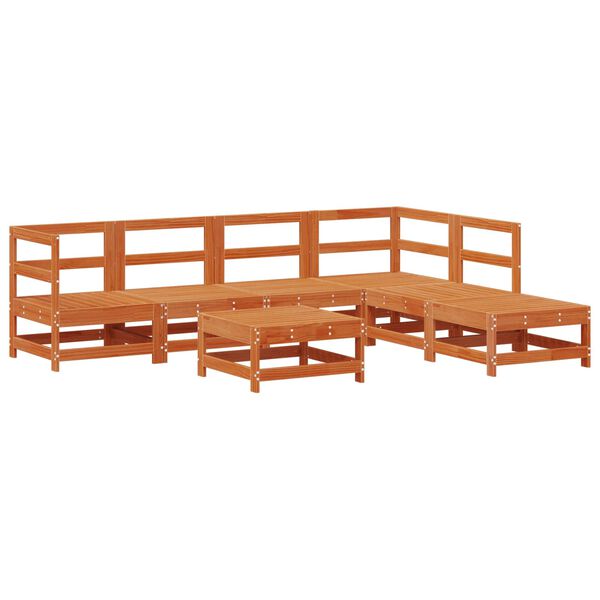 vidaXL Garten-Lounge-Set 7 pcs Wachsbraun Massives Kiefernholz