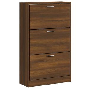 vidaXL Schuhschrank Braun Eichen-Optik 63x24x103 cm Holzwerkstoff