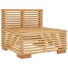 vidaXL Garten-Mittelsofa mit Creme Kissen Massivholz Teak