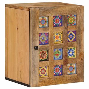 vidaXL Badezimmer H&auml;ngeschrank mit Speicher Natur 38 x 33,5 x 48 cm