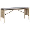 vidaXL 3-tlg. Garten-Essgruppe mit Kissen Beige Poly Rattan
