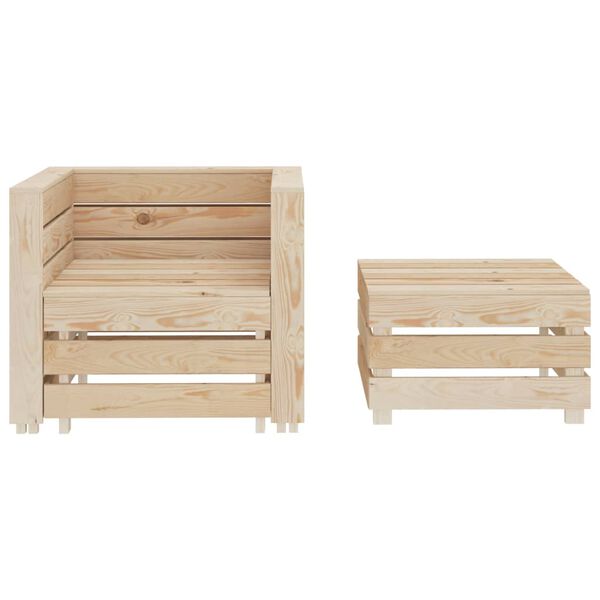 vidaXL 2-tlg. Garten-Lounge-Set Paletten Holz