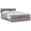 vidaXL Ottoman-Bett mit Matratze Taupe 140x200 cm Stoff