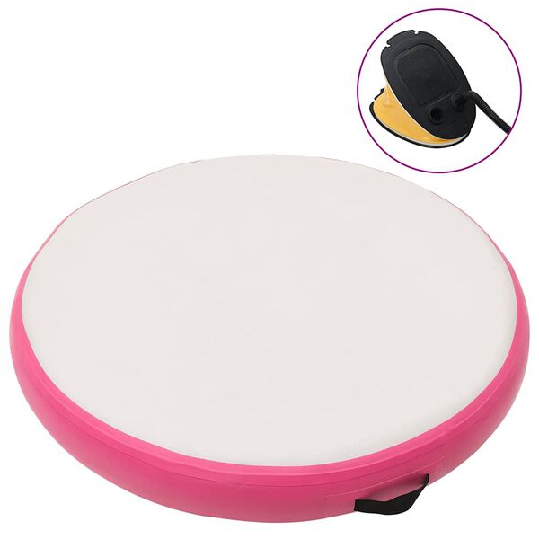 vidaXL Aufblasbare Gymnastikmatte mit Pumpe 100x100x15 cm PVC Rosa