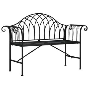 vidaXL 2-Sitzer-Gartenbank 128 cm Schwarz Stahl