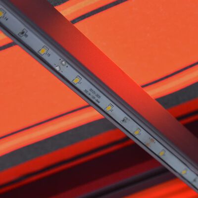 vidaXL Einziehbare Markise mit Windsensor & LED 300x250cm Orange Braun