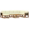 vidaXL Outdoor-Sofagarnitur 9 stk. Natur und Creme Massivholz Akazie