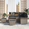 vidaXL Garten-Sofa-Set mit Kissen mit Speicher mit Kissen 8 pcs Grau