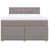 vidaXL Boxspringbett mit Matratze Taupe 140x200 cm Stoff