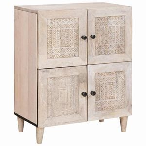 vidaXL Sideboard Bleached White 60 x 33 x 75 cm Massivholz Mango