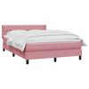 vidaXL Boxspringbett mit Matratze Rosa 140x210 cm Samt
