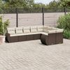 vidaXL 9-tlg. Garten-Sofagarnitur mit Kissen Braun Poly Rattan
