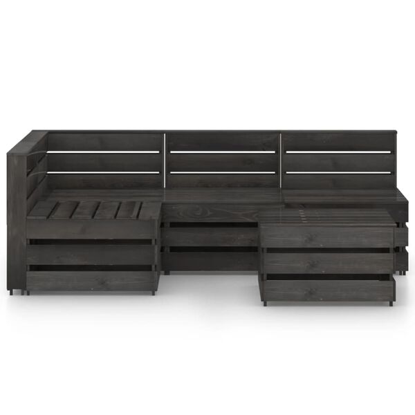 vidaXL 5-tlg. Garten-Lounge-Set Grau Impr&auml;gniertes Kiefernholz