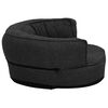 vidaXL Hundematratze Ergonomisch 60x42 cm Leinenoptik Fleece Schwarz