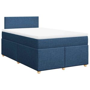 vidaXL Boxspringbett mit Matratze Blau 120x190 cm Stoff